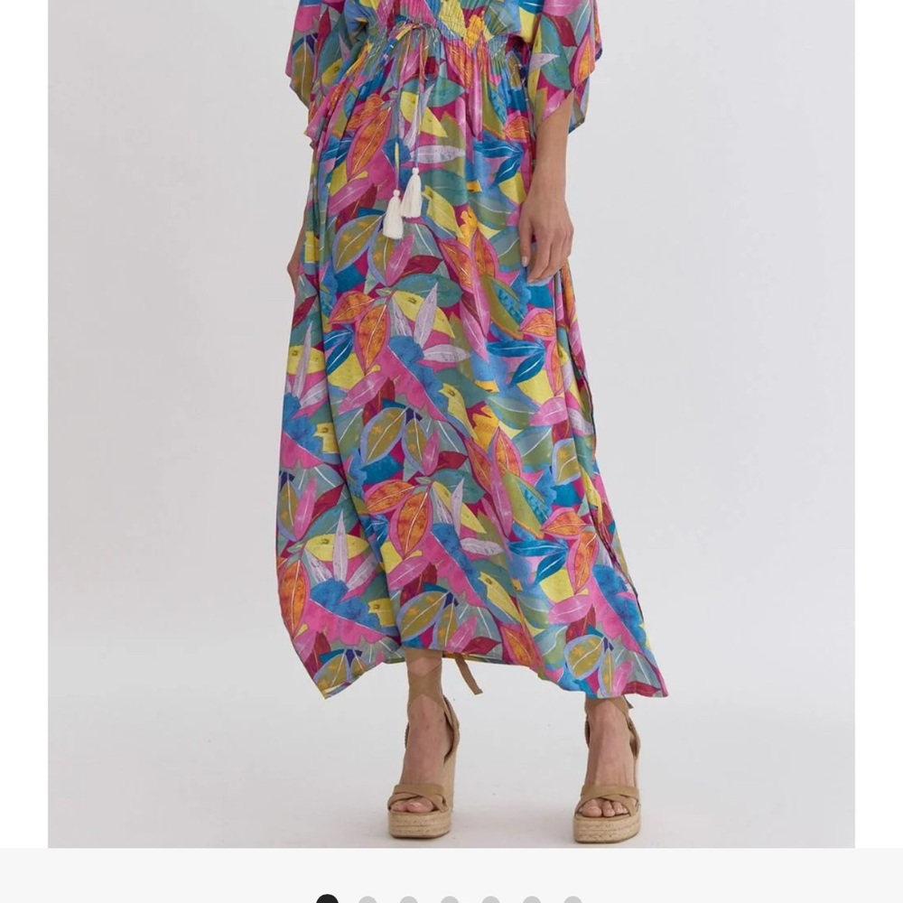 Entro Multicolor Leaf Print A-Line Skirt